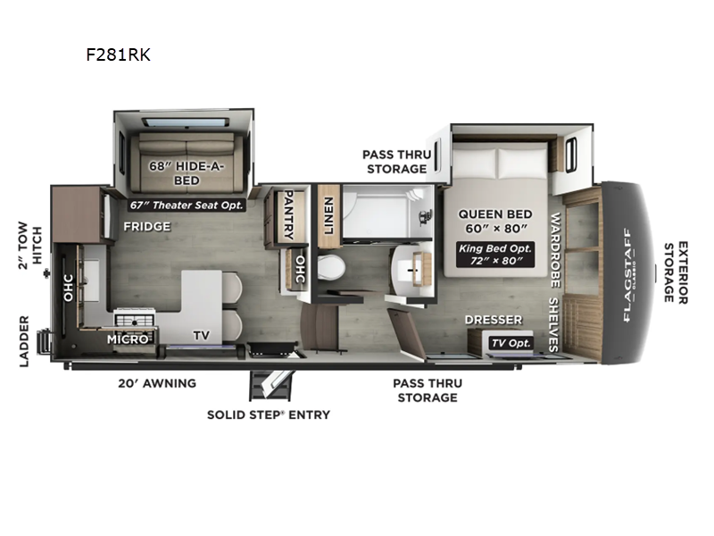 2026 Forest River Flagstaff Classic F281RK FIFTH WHEEL