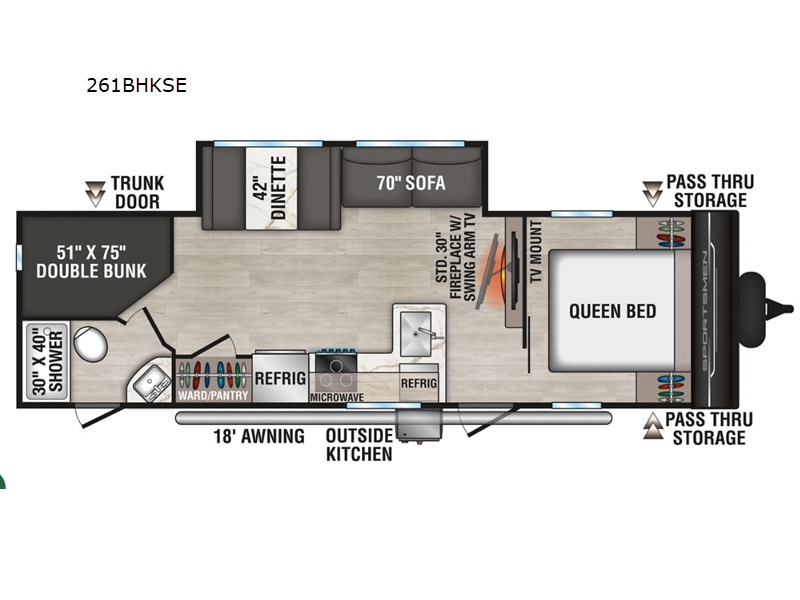2026 KZ RV Sportsmen SE 261BHKSE TRAVEL TRAILER