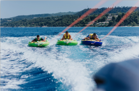 Towable tubes on the water